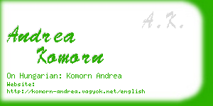 andrea komorn business card